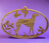 Ritaglio Ovale di un Galgo con le farfalle 
Dimensioni: 28cm x 19cm Versione ba [...]
