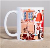 Funny Naif-style greyhounds run around this cup.

A tender gift for greyhound lovers!

Pro Rescu