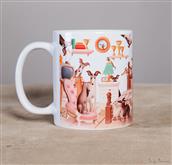 Lustige Windhunde im Naif-Stil rennen um diese Tasse.

Ein zartes Geschenk für Windhundliebhaber!
