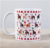 Lustige Windhunde im Naif-Stil rennen um diese Tasse.

Ein zartes Geschenk für Windhundliebhaber!
